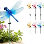 12 Fake Dragonfly Clips Clip on Dragonfly for Outdoors 3D Dragonfly Garden Decor